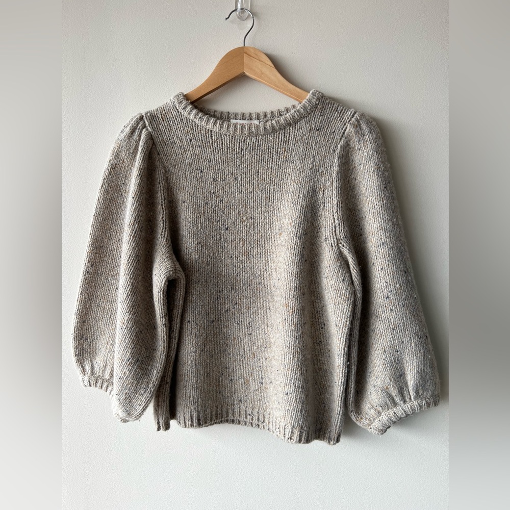 DEMYLEE: Bardot Wool Balloon Sleeved Sweater